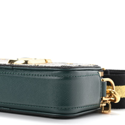 Marc Jacobs Saffiano Sequin Camouflage Stud Snapshot Camera Bag Green Gold 10 of 11