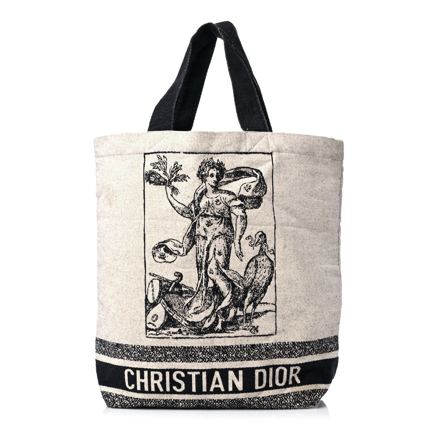 Canvas Print Cruise Tote Ivory Black