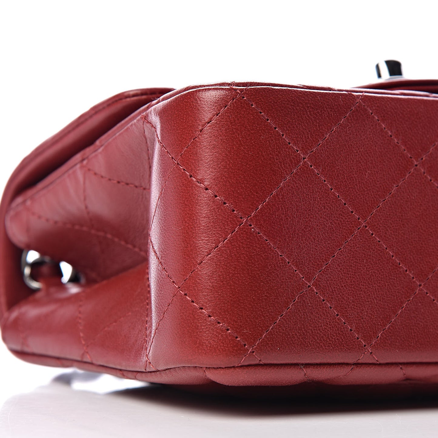 Lambskin Quilted Mini Square Flap Dark Red