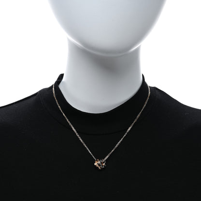 Cartier 18K White Pink Gold Diamond Three Ring LOVE Pendant Necklace 2 of 4