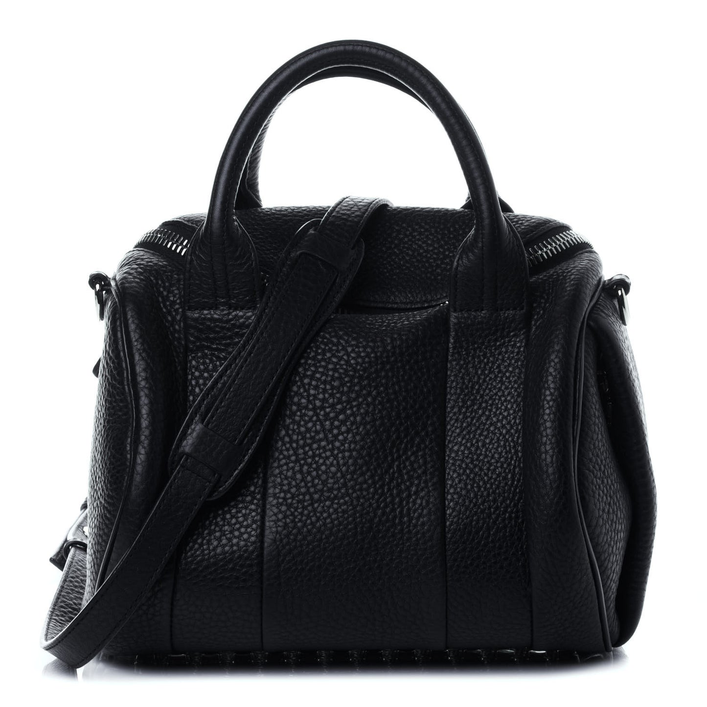 Pebbled Lambskin Rockie Black Silver Hardware