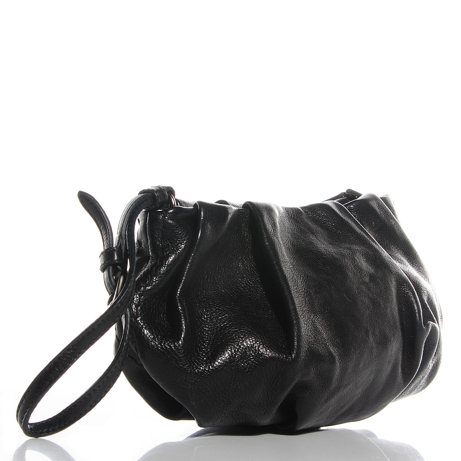 Prada Glace Calf Clutch Wristlet Nero Black 3 of 10