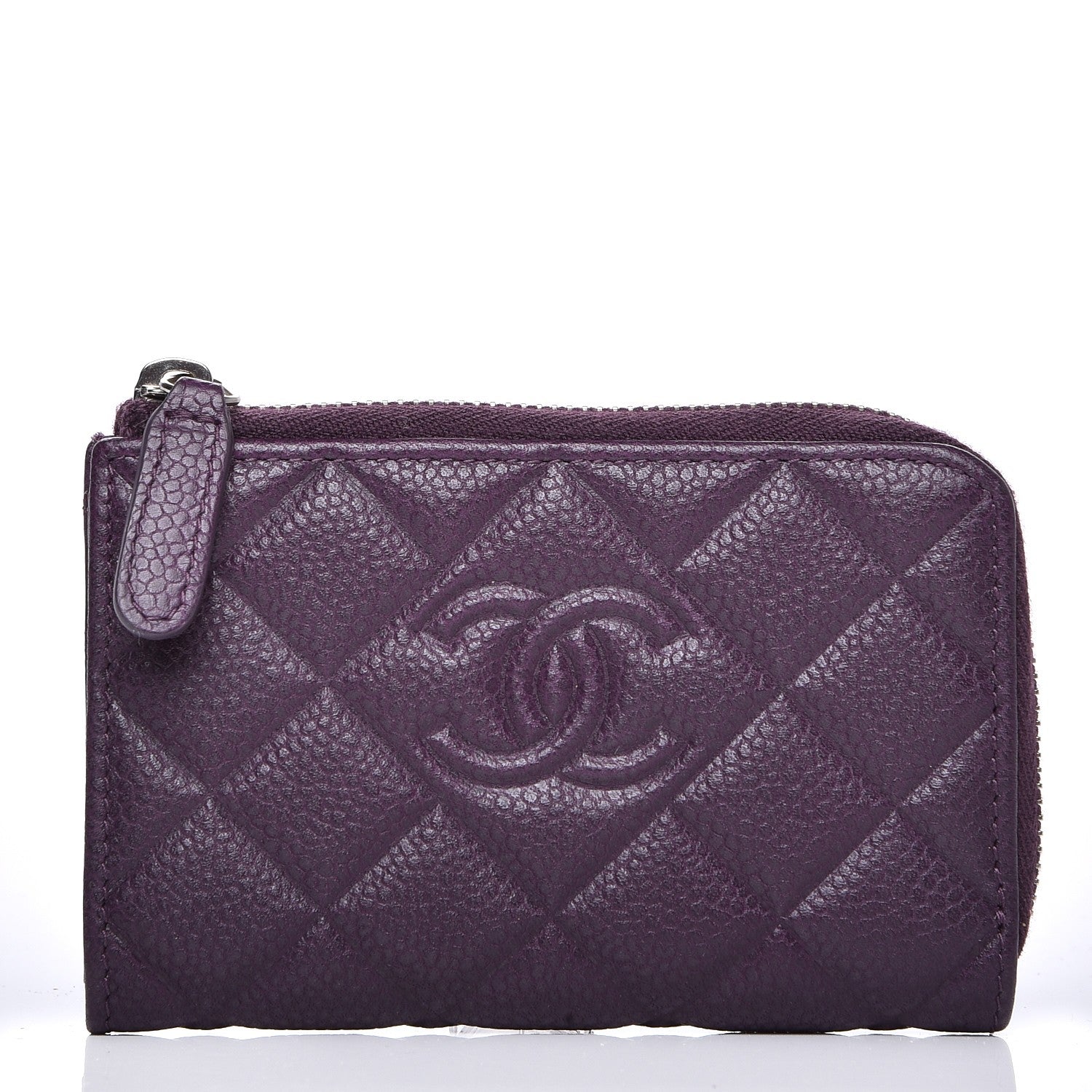 Chanel Caviar Quilted Diamond CC Key Holder Case Purple 1 of 7