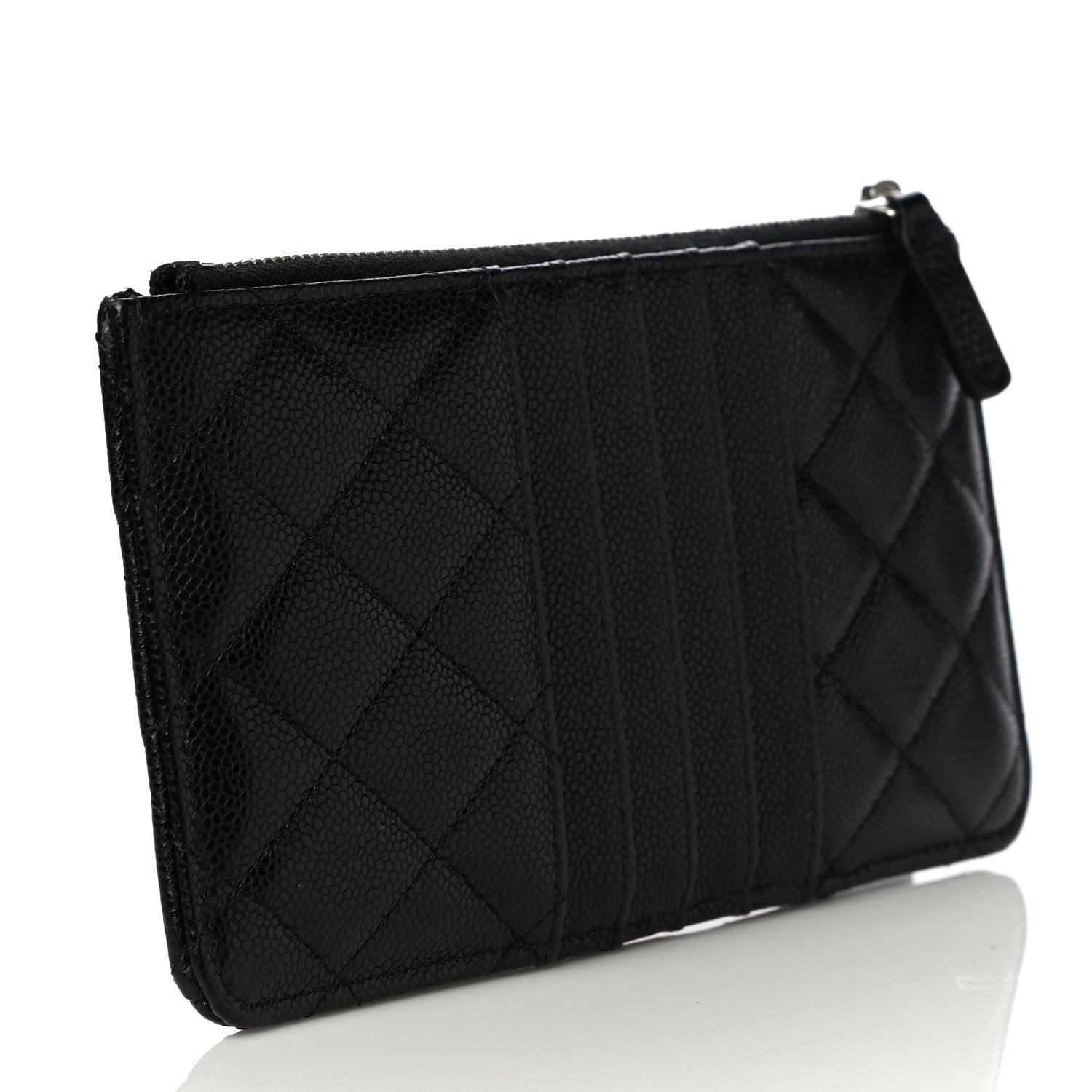 Chanel Caviar Quilted Classic Flat Wallet Pouch Black 6 of 13