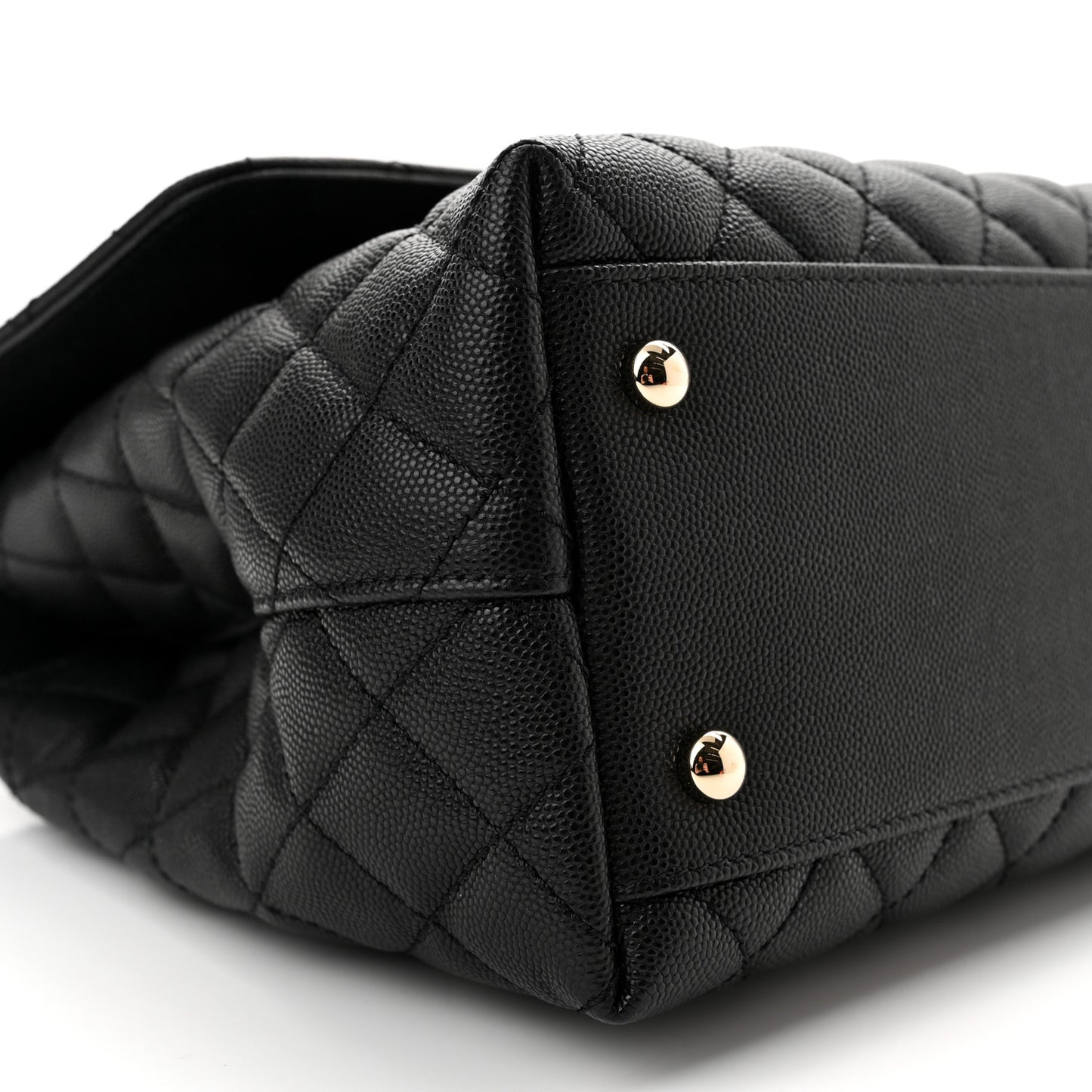 Caviar Quilted Medium Coco Handle Flap Black