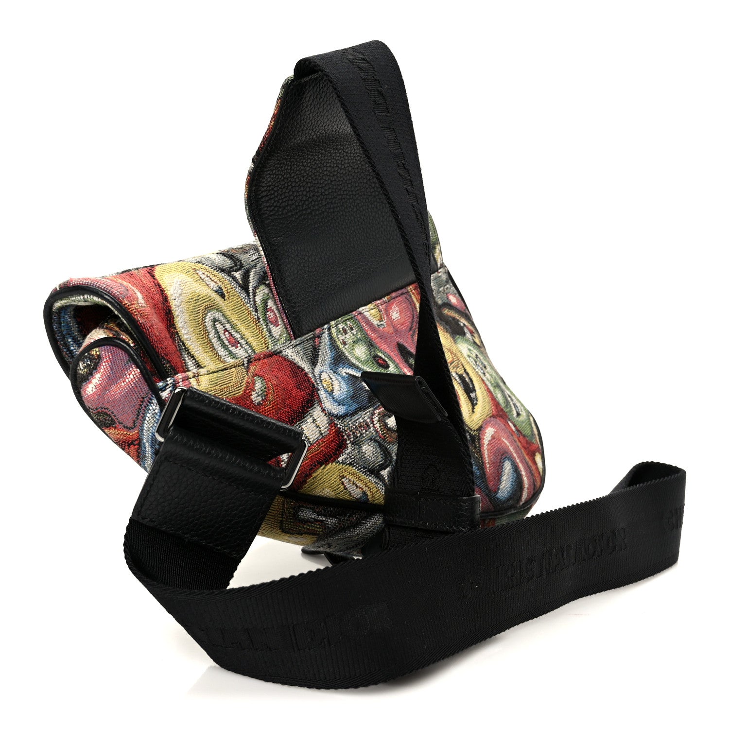 Christian Dior X KENNY SCHARF Jacquard Printed Mens Saddle Bag  Multicolor 3 of 11