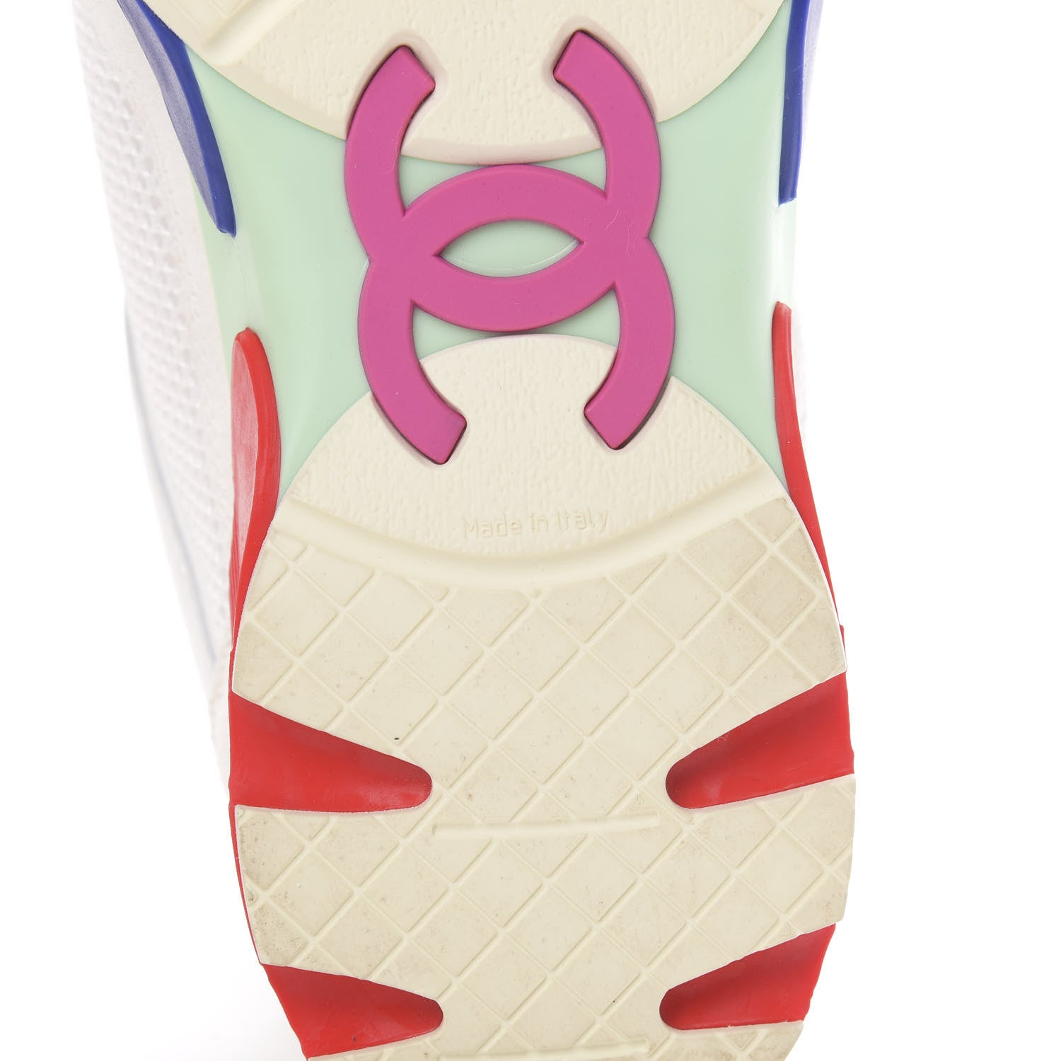 Chanel Suede Calfskin Neoprene High Top CC Sneakers 39 White Multicolor 6 of 8