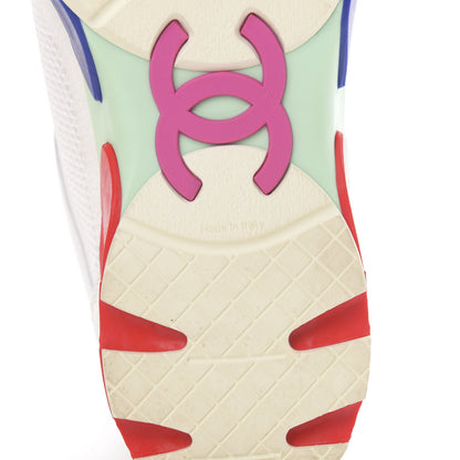 Chanel Suede Calfskin Neoprene High Top CC Sneakers 39 White Multicolor 6 of 8