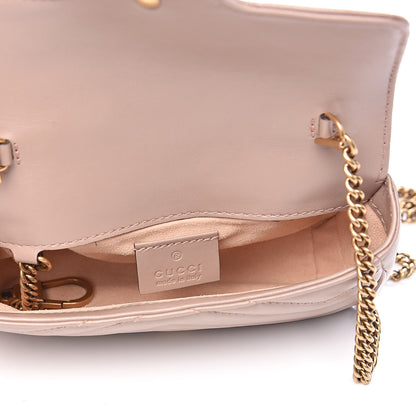 Gucci Calfskin Matelasse Super Mini GG Marmont Shoulder Bag Porcelain Rose 5 of 11