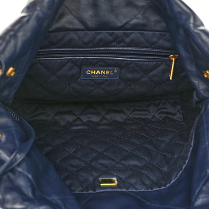 Chanel Shiny Calfskin Quilted Small Chanel 22 Navy 6 of 11
