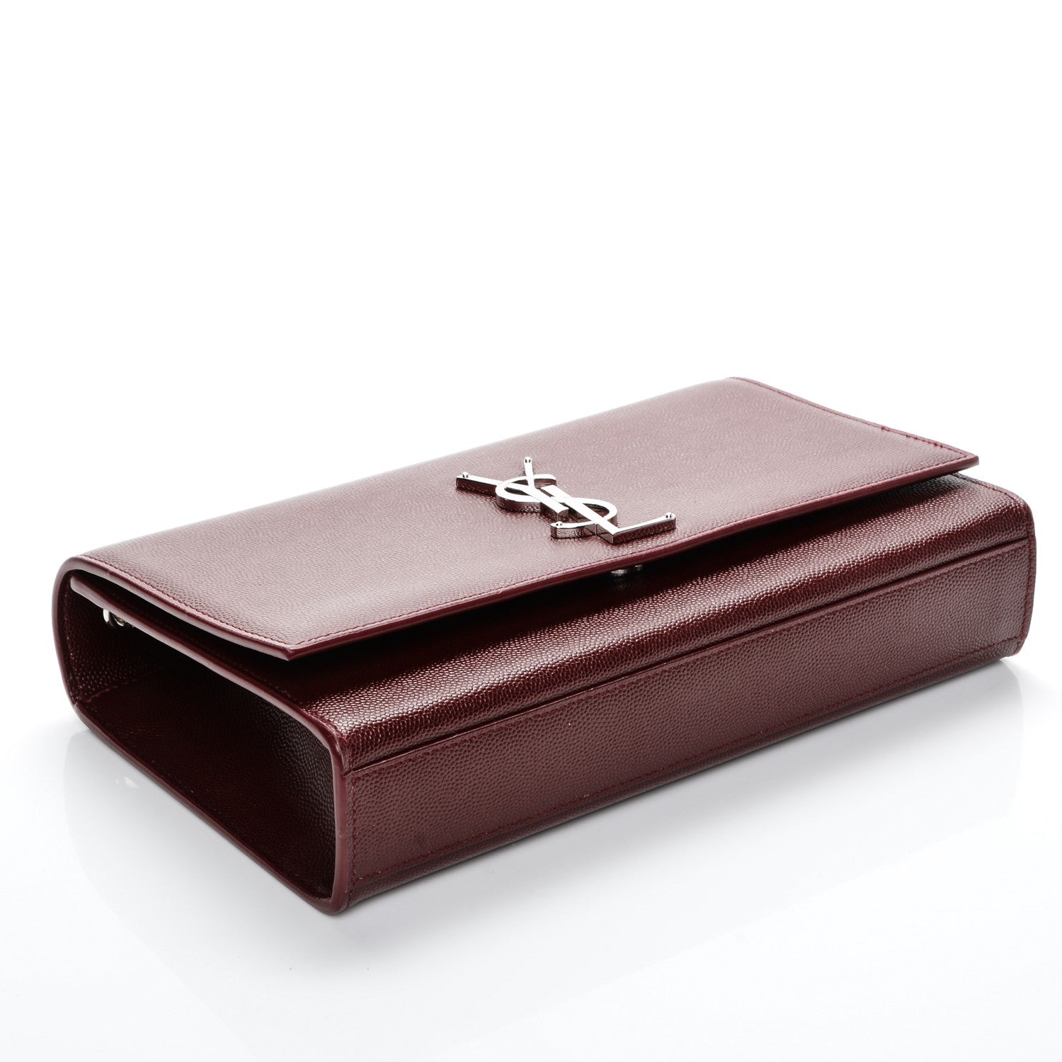 Saint Laurent Grain De Poudre Medium Monogram Kate Satchel Dark Red 4 of 6