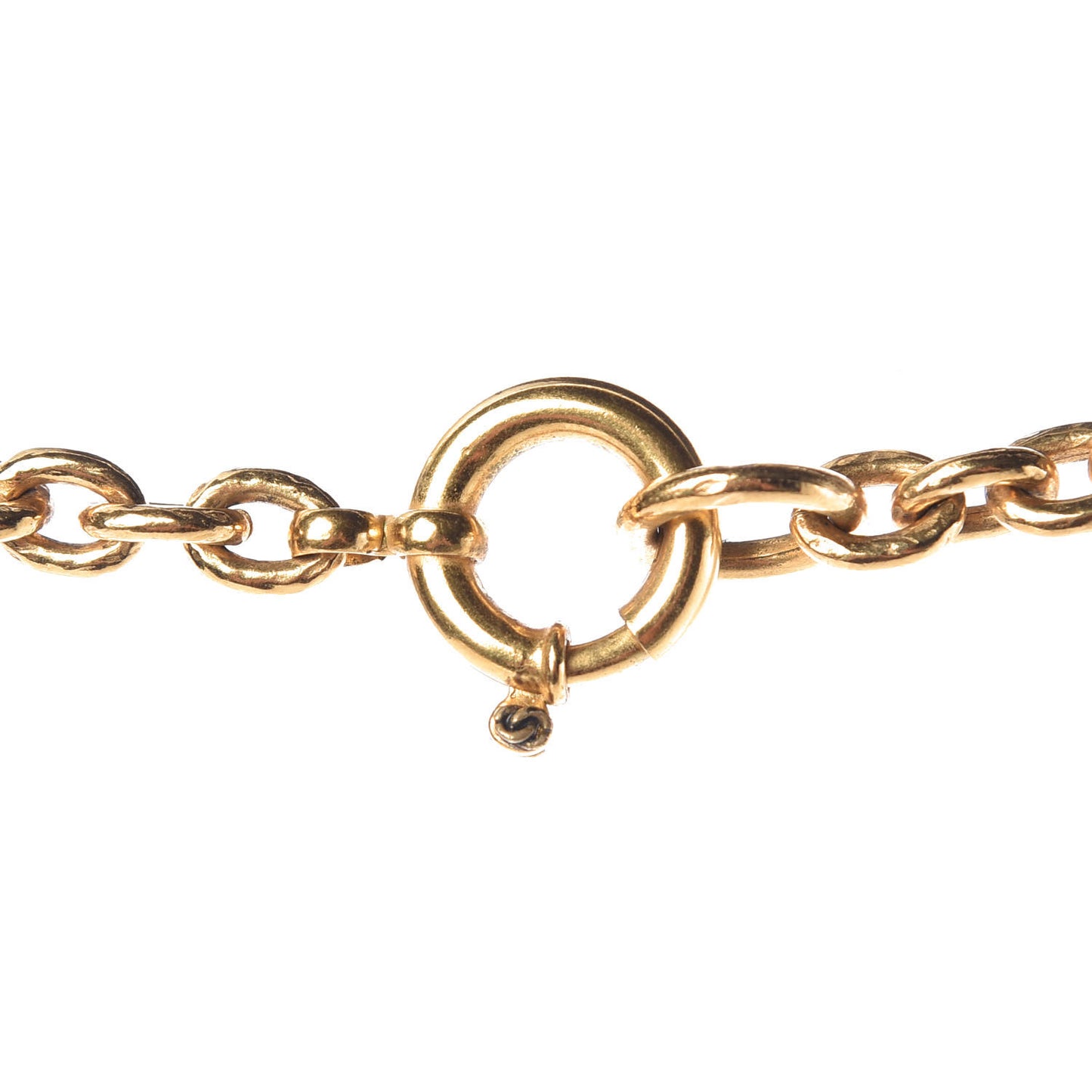 Large CC Long Chain Necklace Gold