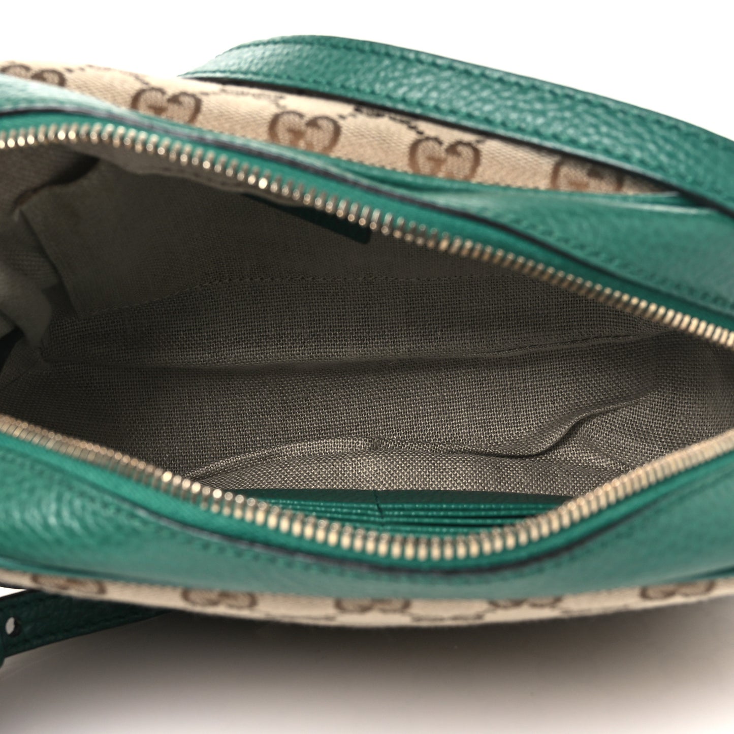 Monogram Dollar Calfskin Mini Bree Messenger Bag Beige Ebony Emerald