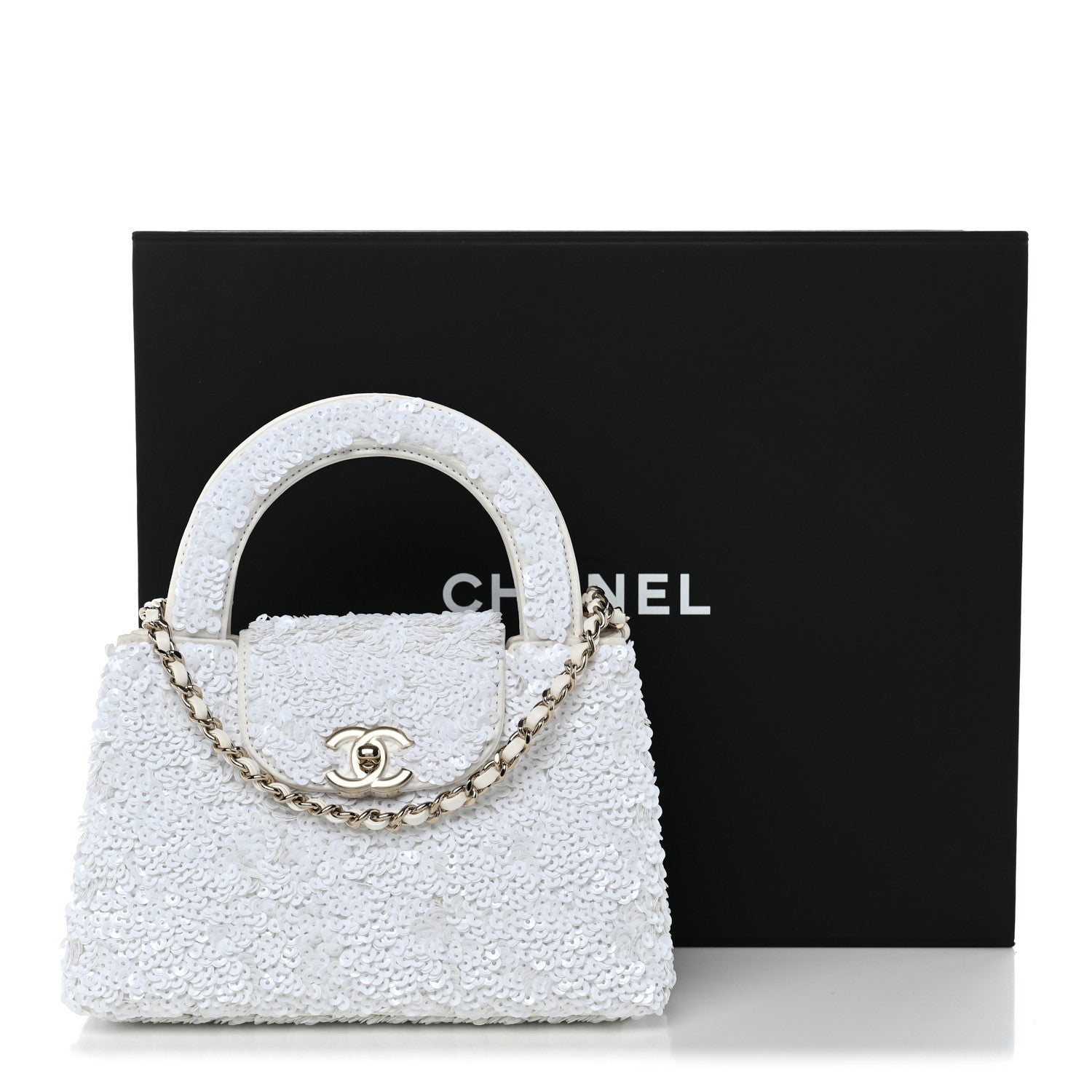 Chanel Sequin Nano Kelly Shopper White 11 of 11
