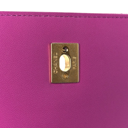 Chanel Caviar Quilted Mini Top Handle Flap Dark Pink 7 of 12