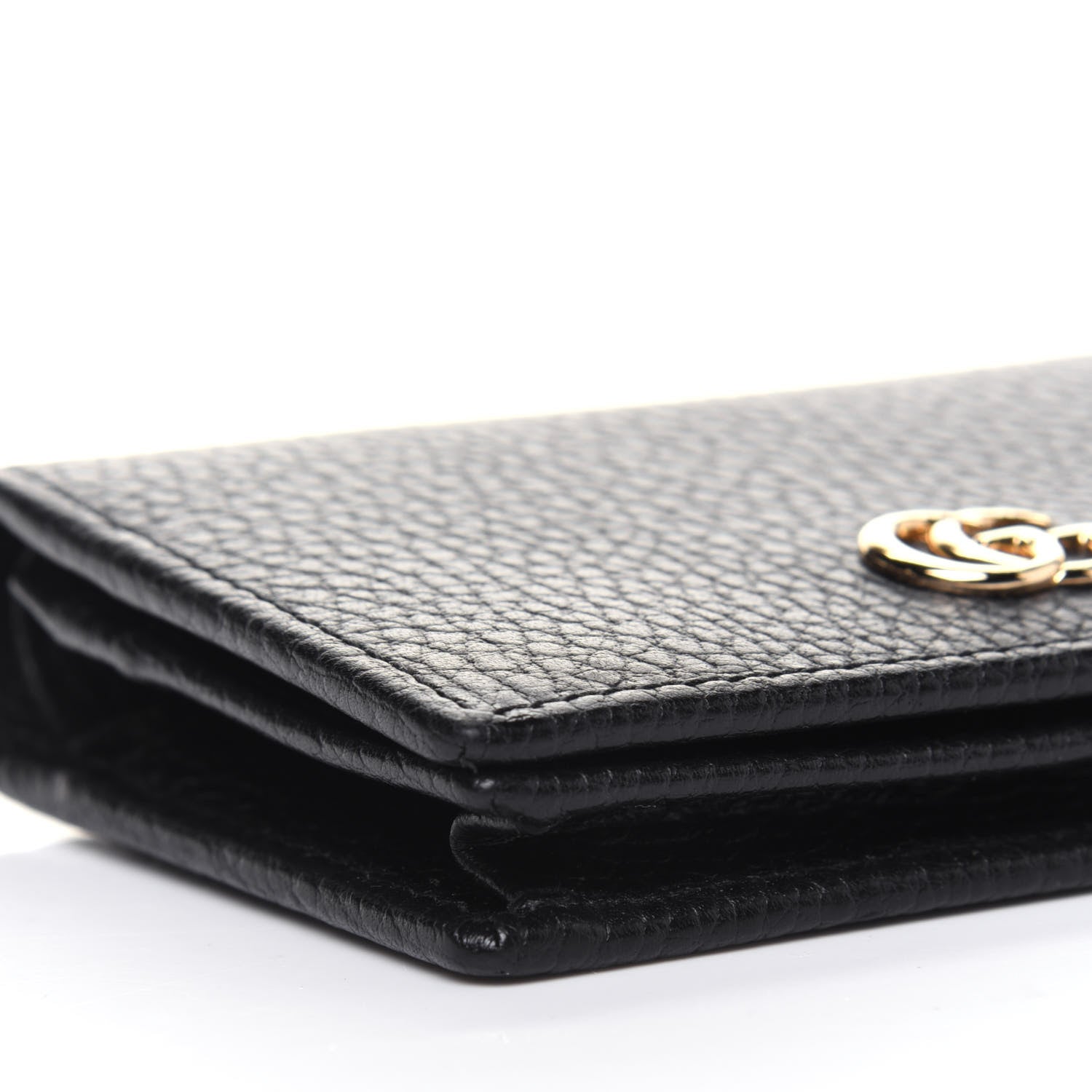 Gucci Pebbled Calfskin GG Marmont Card Case Black 7 of 9