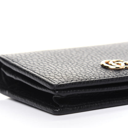 Gucci Pebbled Calfskin GG Marmont Card Case Black 7 of 9