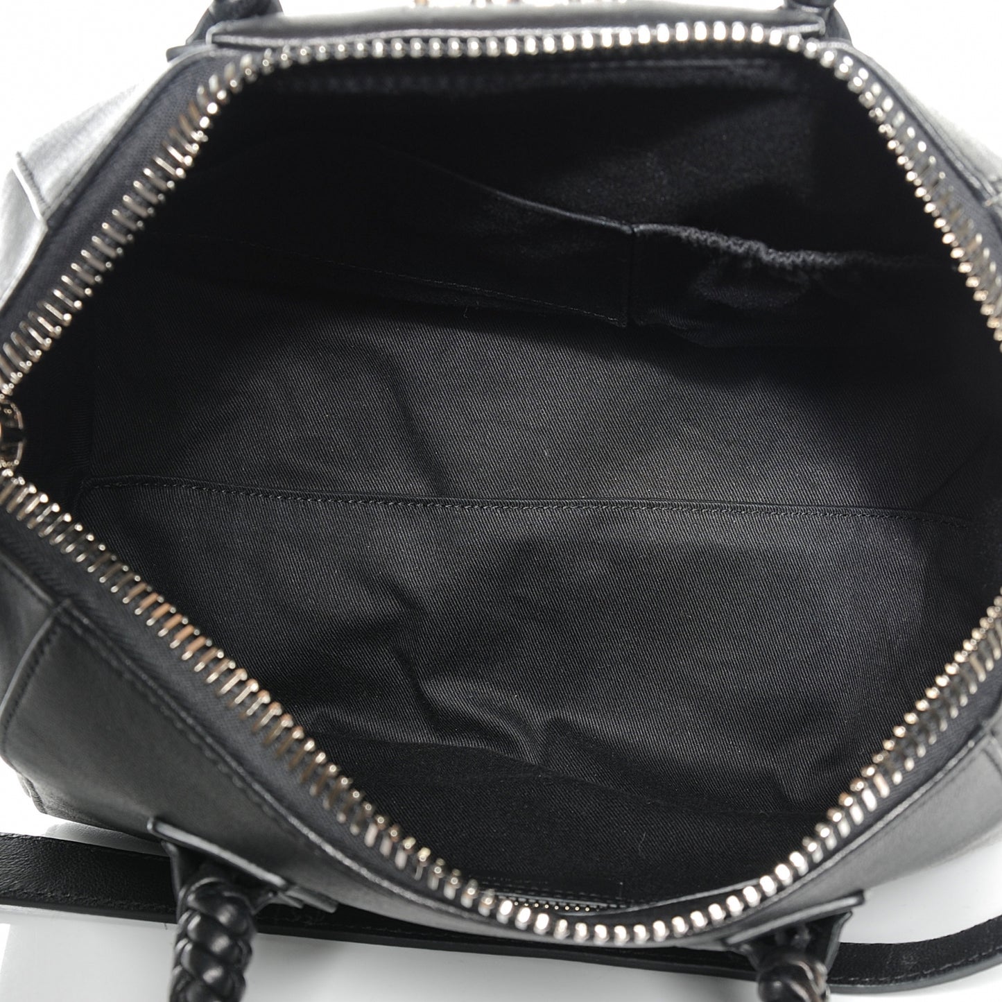 Leather Small Braided Handle Antigona Black