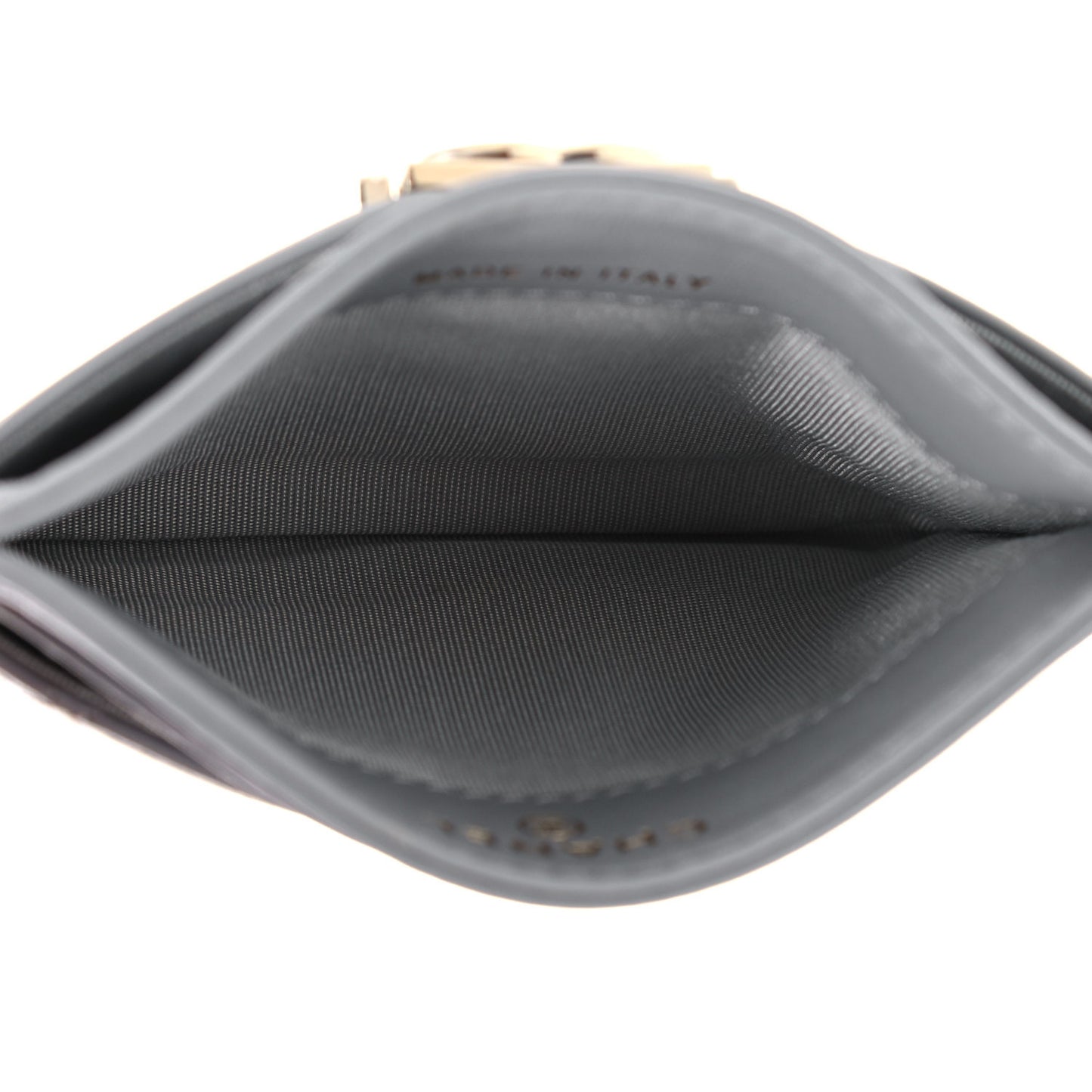 Lambskin Quilted Boy Card Holder Grey