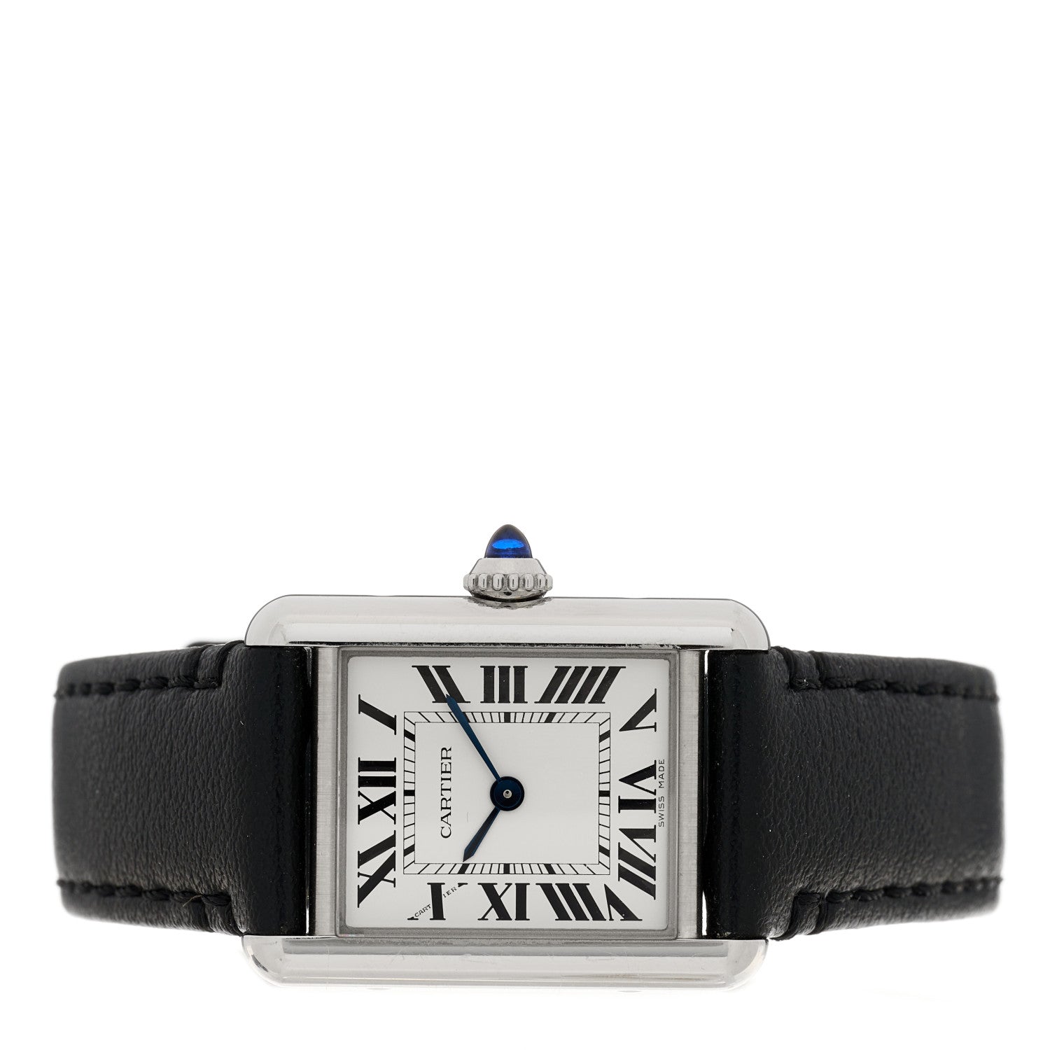 Cartier Stainless Steel Calfskin 22mm Must de Cartier Tank Quartz Watch 2 of 7