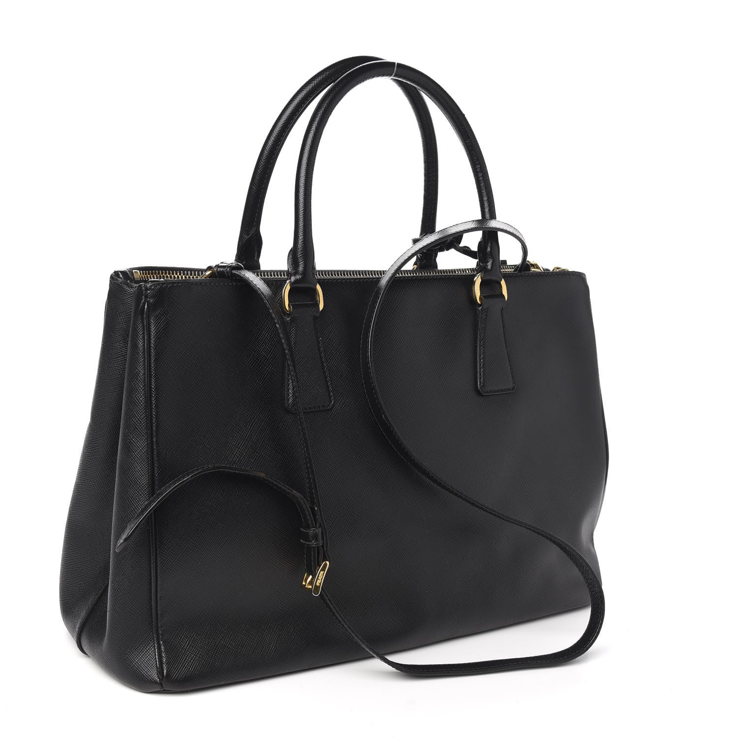 Prada Saffiano Medium Galleria Double Zip Tote Black 2 of 12