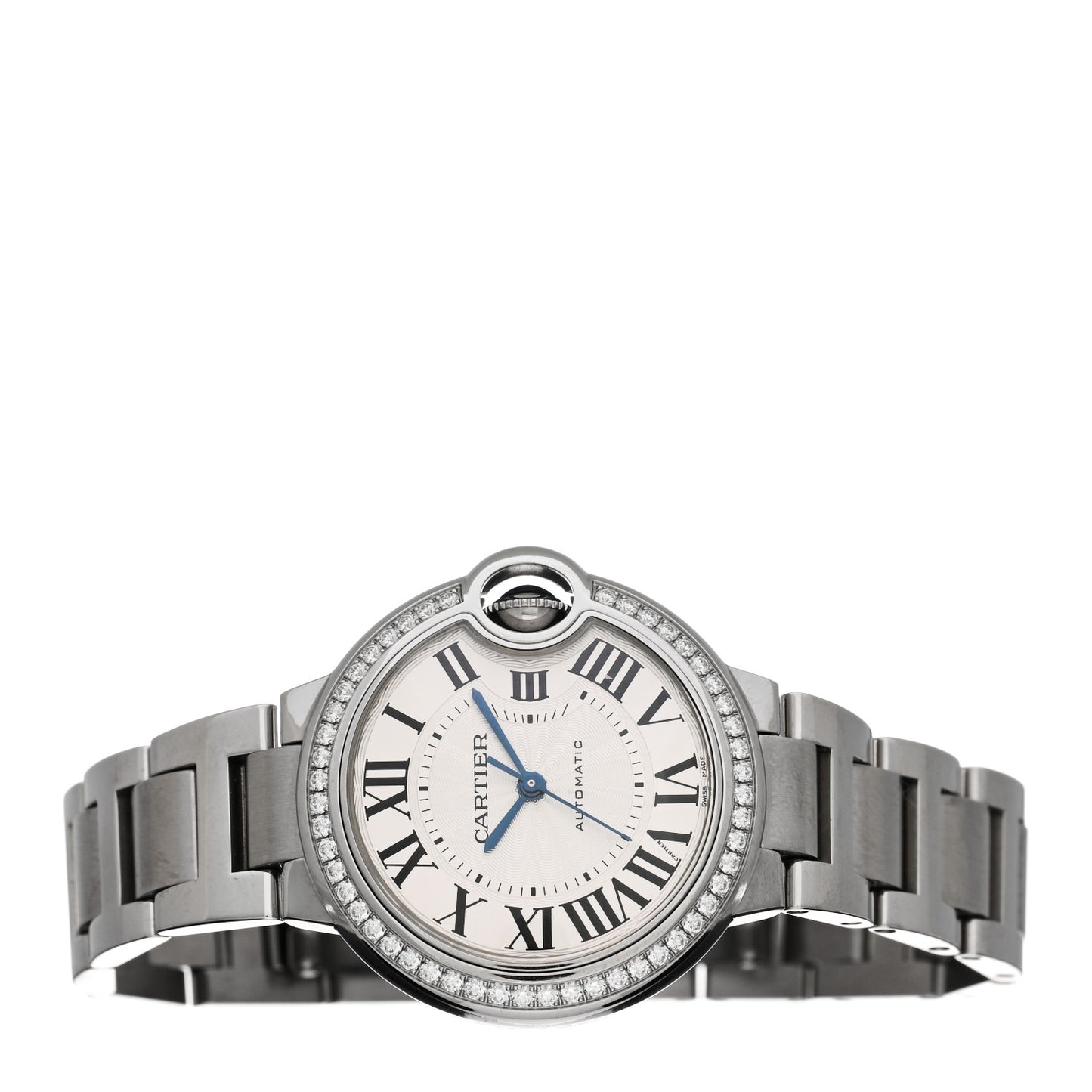 Stainless Steel Diamond Bezel 33mm Ballon Bleu De Cartier Automatic Watch