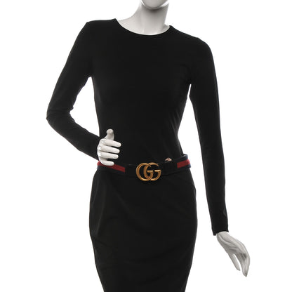 Gucci Nylon Calfskin Double G Web 40mm Belt 80 32 Blue Red Black 2 of 7