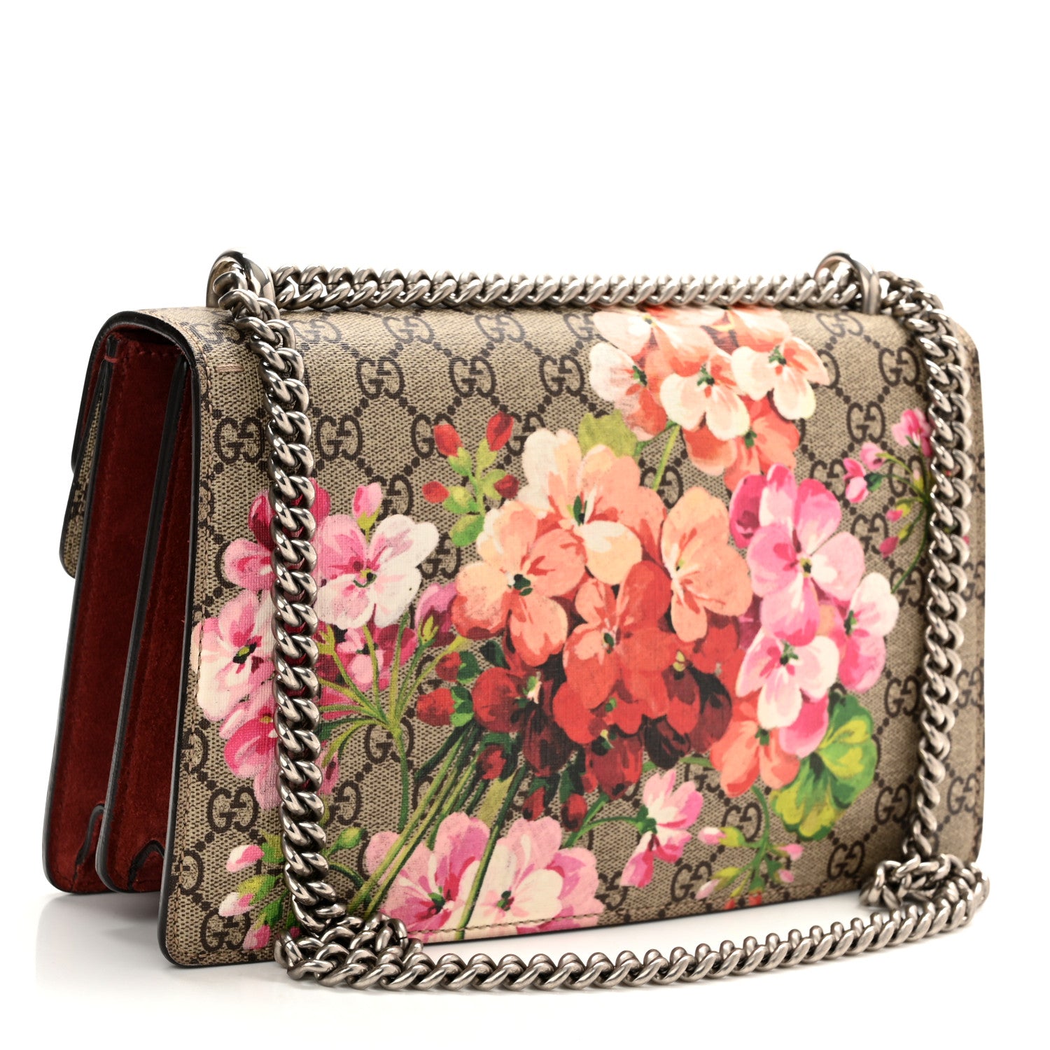 Gucci GG Supreme Monogram Blooms Small Dionysus Shoulder Bag Beige Multicolor Dry Rose 3 of 12