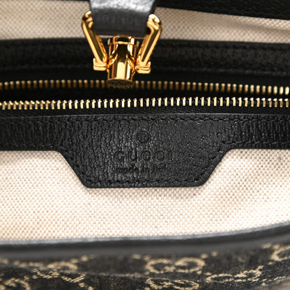Gucci Jacquard Denim GG Monogram Small Jackie 1961 Hobo Black Ivory 11 of 15