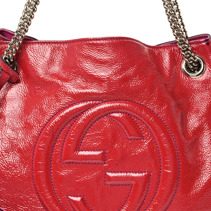 Gucci Vernice Naplack Medium Soho Chain Shoulder Bag Bright Bouganville Bright Bouganville 8 of 11