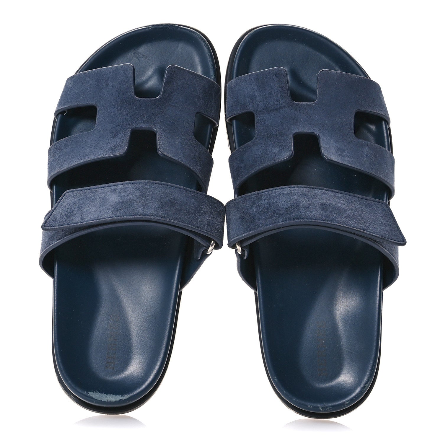Hermes Suede Goatskin Womens Chypre Sandals 38 Bleu Celeste 2 of 10
