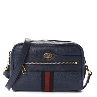 Gucci Textured Calfskin Web Mini Ophidia Shoulder Bag Blue Agata 1 of 11