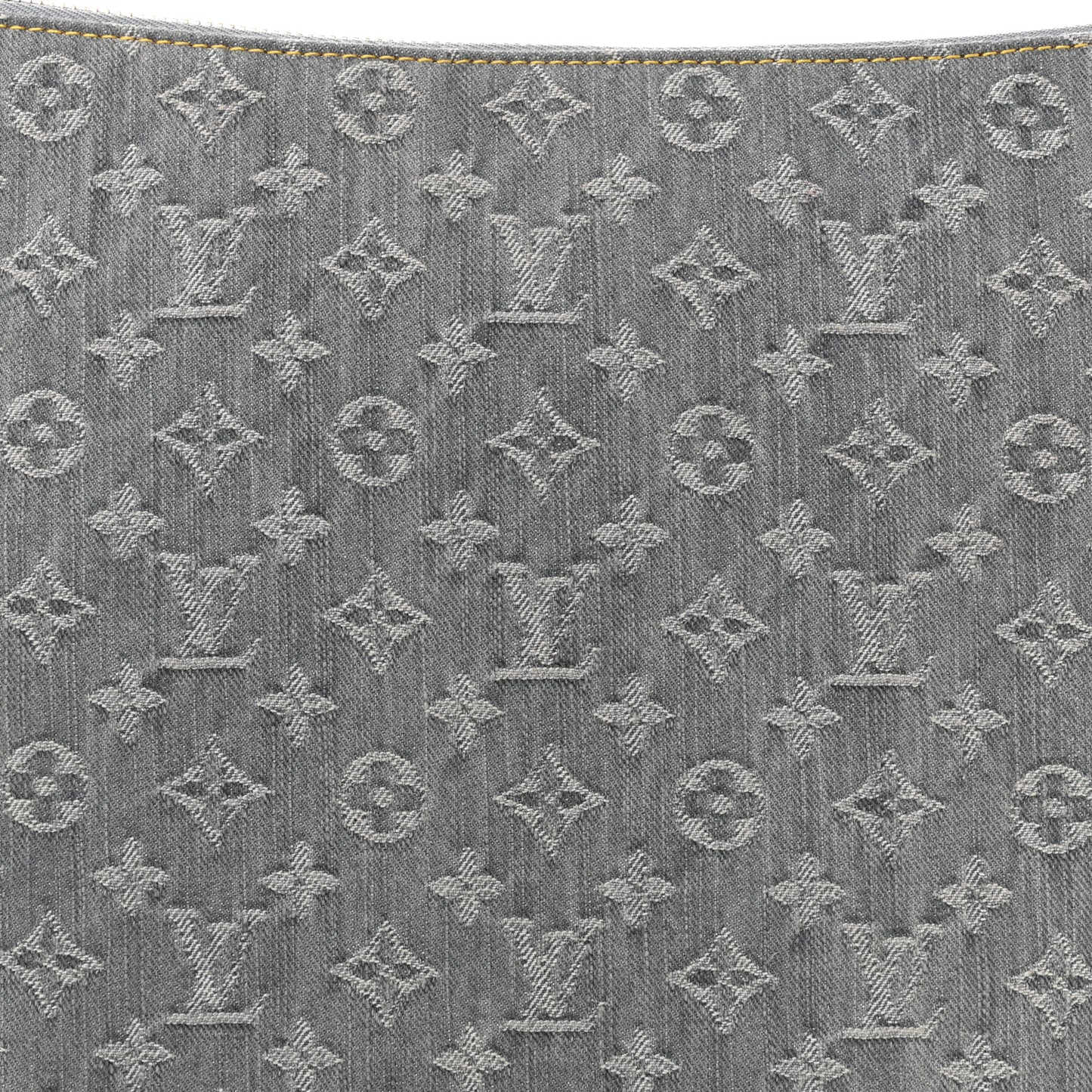 Monogram Denim Coussin Hobo MM Washed Gray