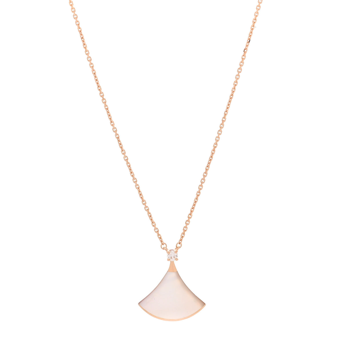 Bulgari 18K Rose Gold Diamond Mother of Pearl Divas' Dream Pendant Necklace 1 of 7