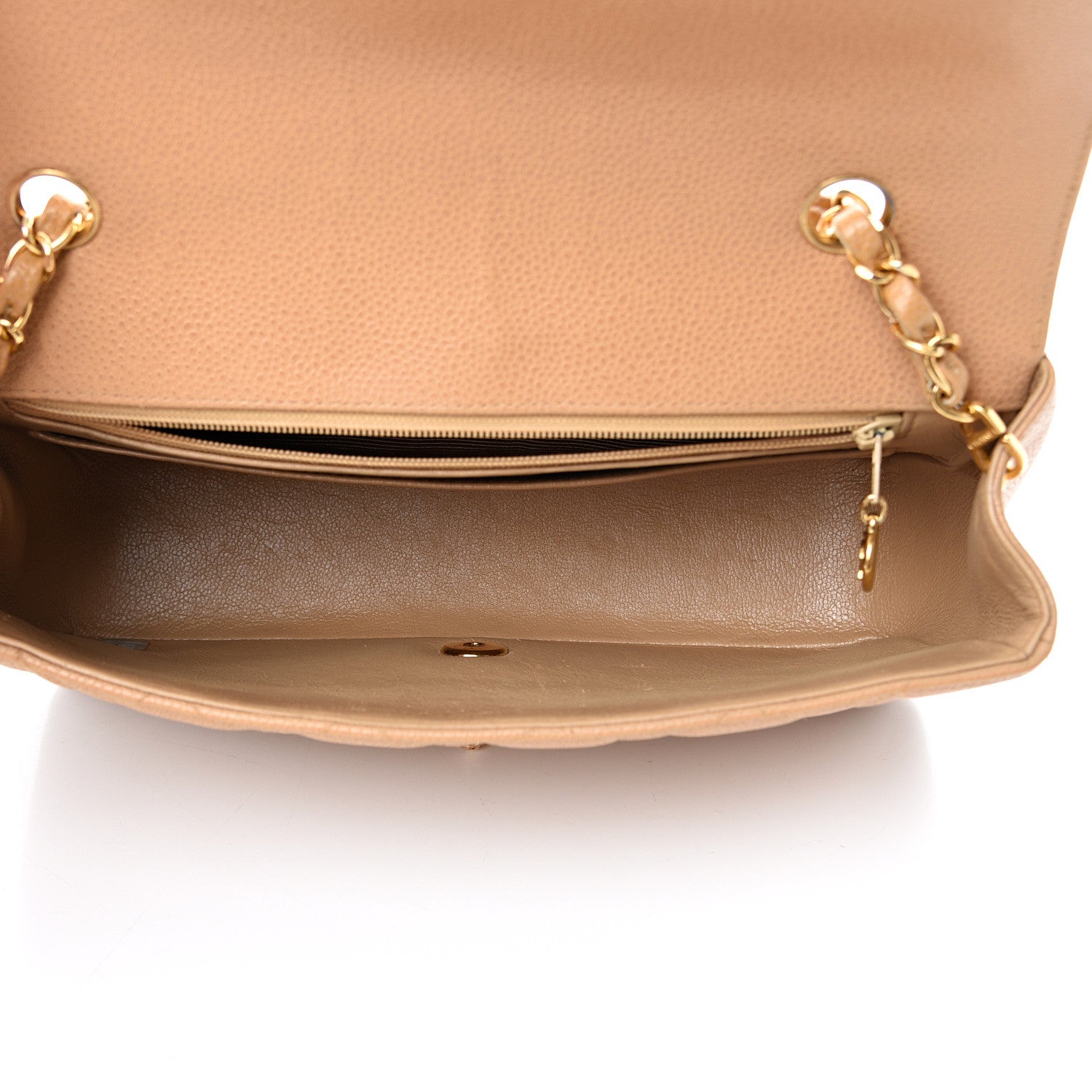 Chanel Caviar Quilted Medium Single Flap Beige 4 of 12