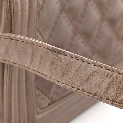 Chanel Calfskin Quilted Double Stitch Medium Boy Flap Brown 14 of 14