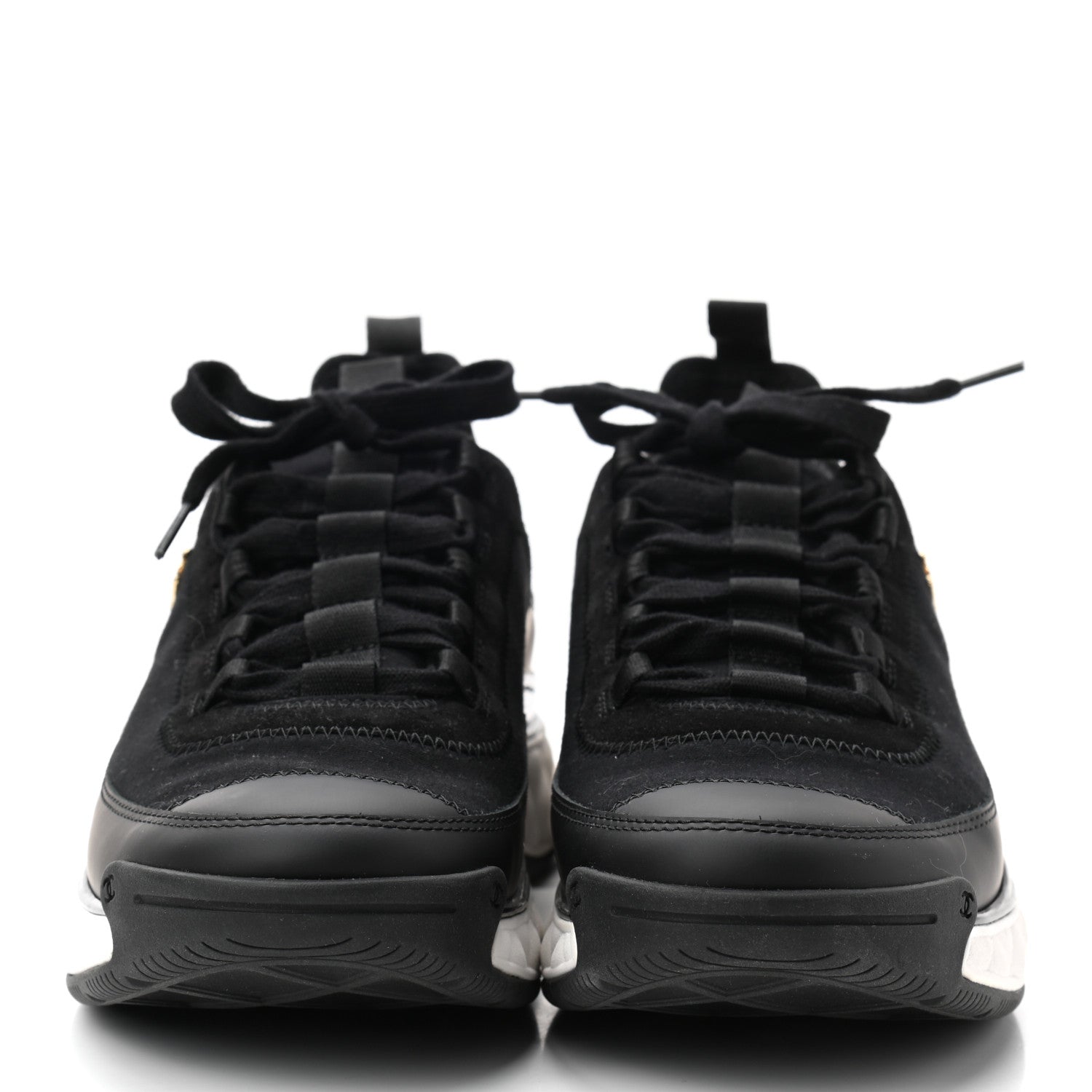 Chanel Velvet Calfskin Mixed Fibers CC Sneakers 40 Black 2 of 8