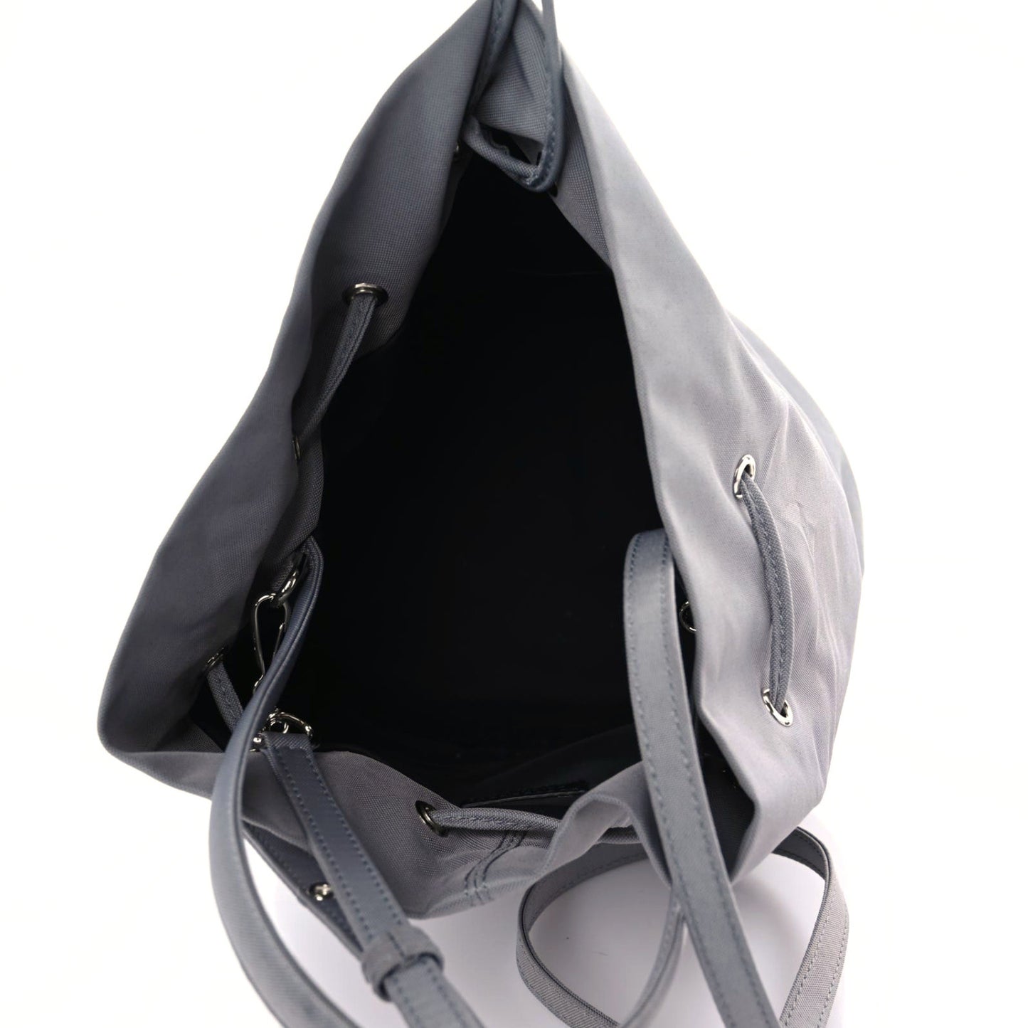 Nylon Wheel Logo Bucket Bag XS Gris Cendre