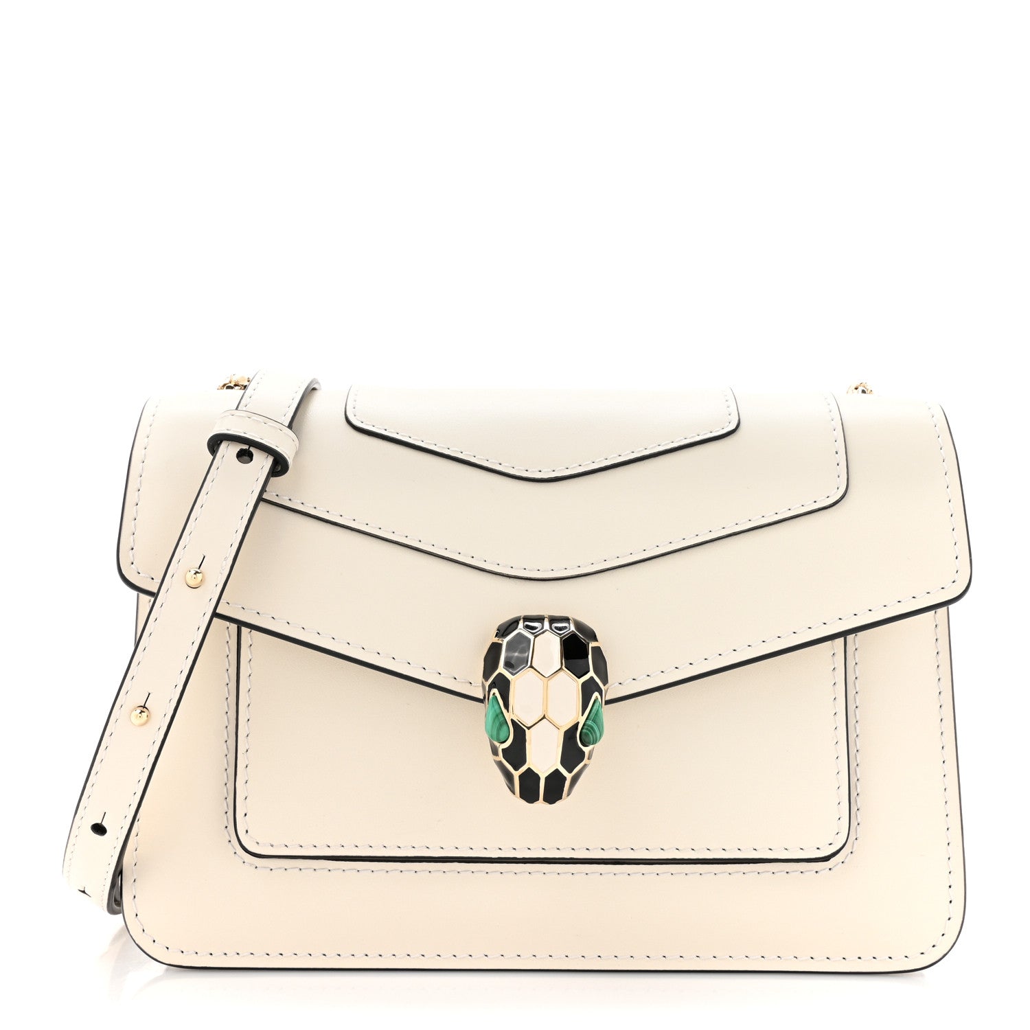Bulgari Calfskin Serpenti Forever Small Crossbody Bag White Agate 1 of 11