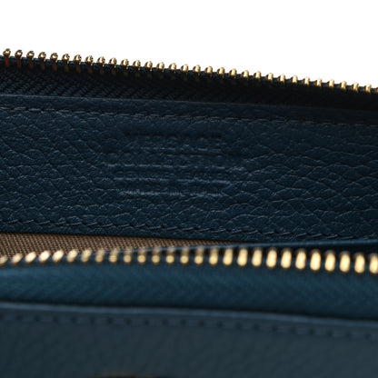 Versace Vitello Zip Around Wallet Petrollo 6 of 6