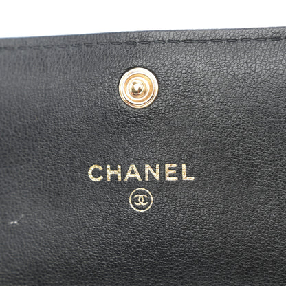 Chanel Lambskin Quilted Chanel 19 Flap Coin Purse With Chain Black 6 of 10