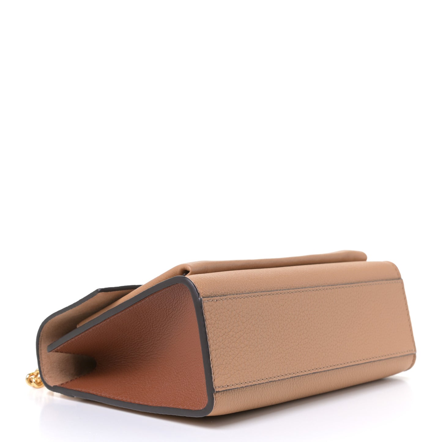 Soft Calfskin Mylockme Chain Bag BB Arizona Quartz Caramel
