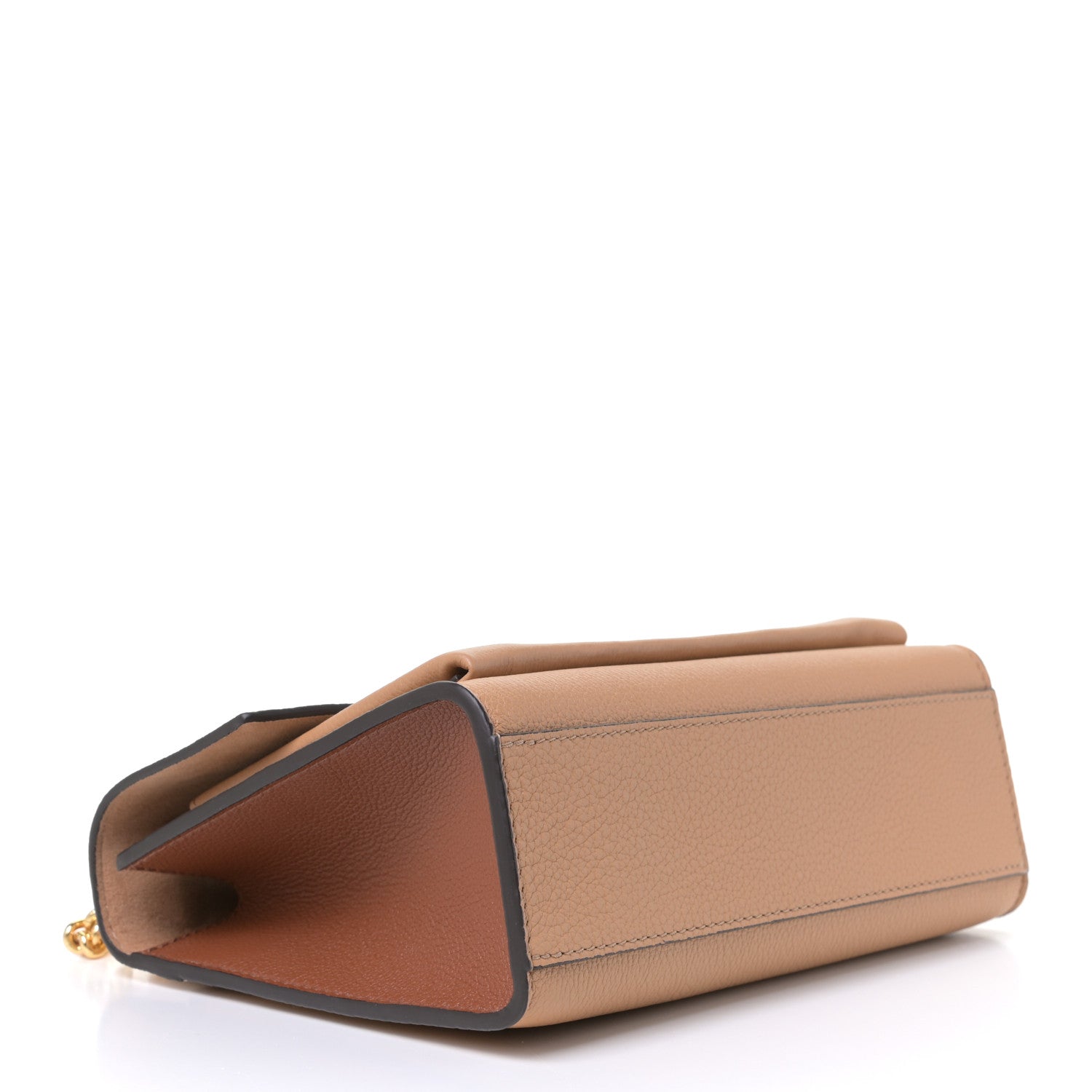 Louis Vuitton Soft Calfskin Mylockme Chain Bag BB Arizona Quartz Caramel 4 of 6