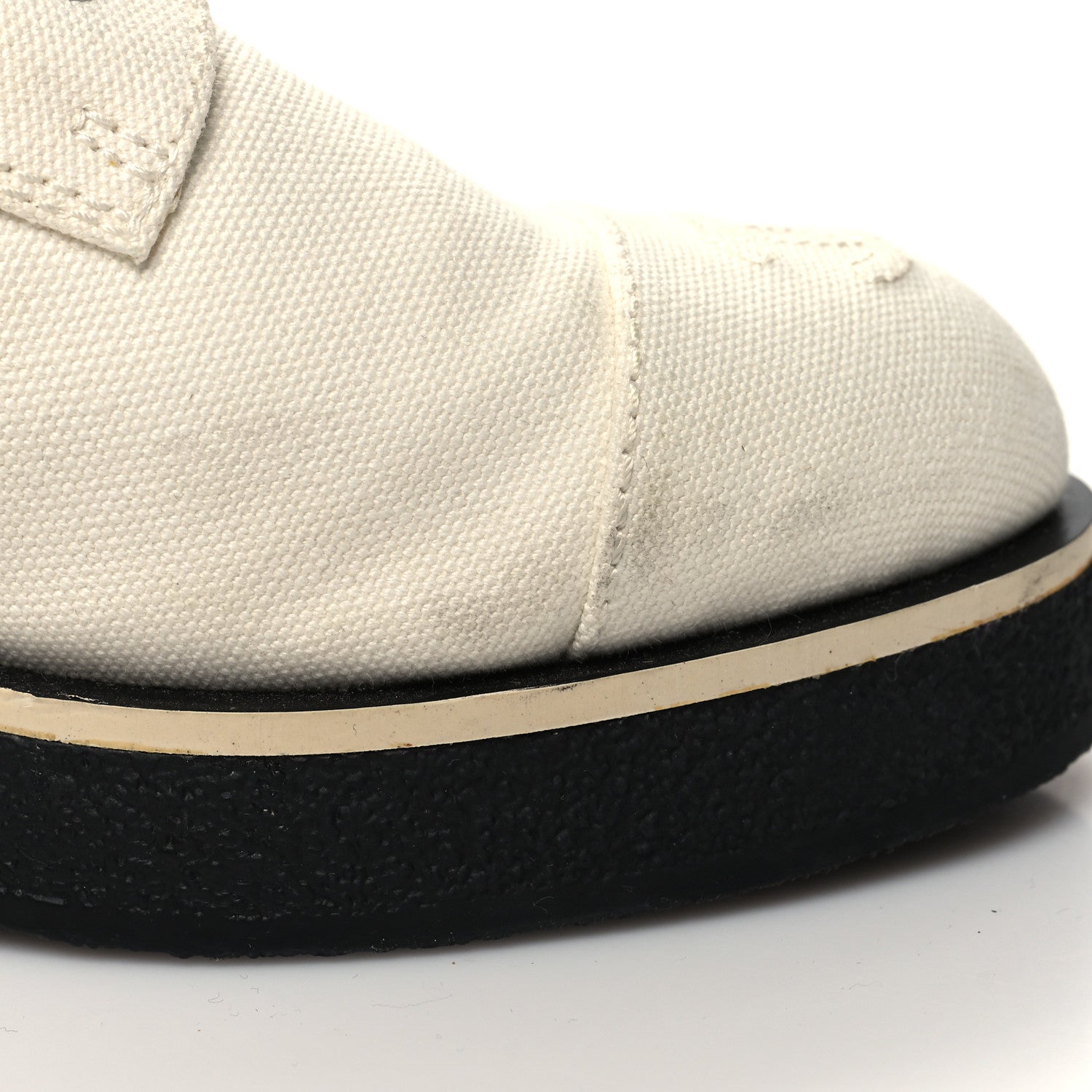 Chanel Fabric Lace Up Combat Boots 39 White 9 of 14