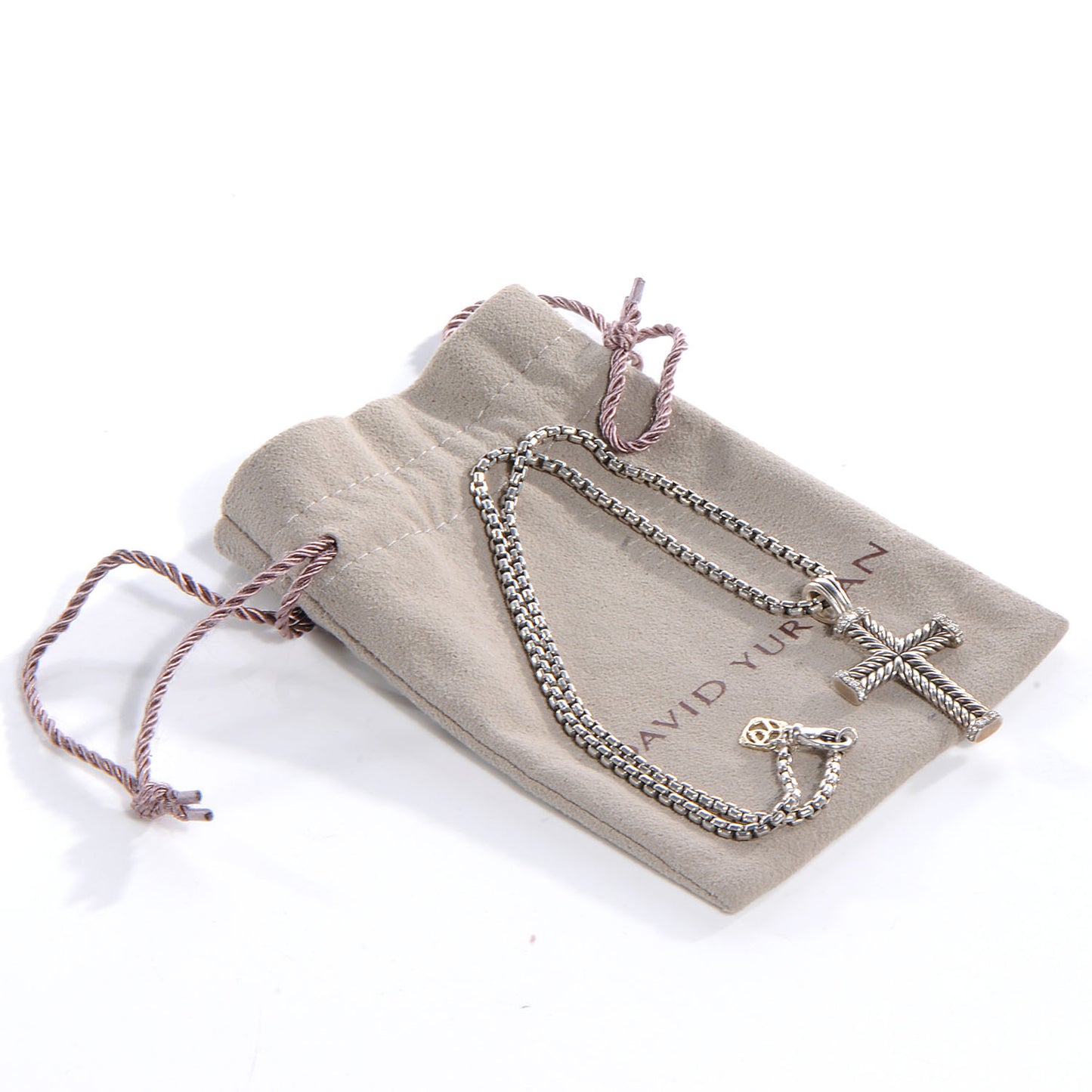 Sterling Silver Diamond Chevron Cross Pendant Necklace