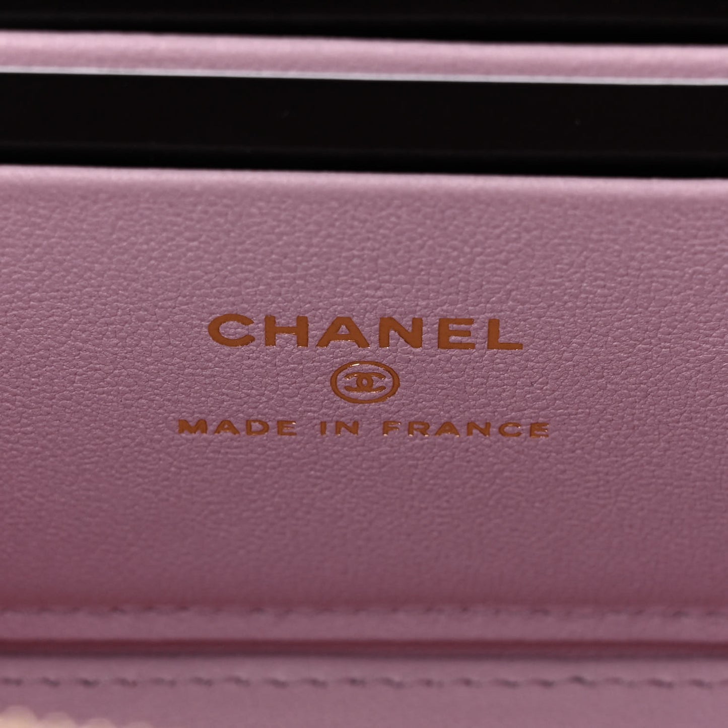 Lambskin Quilted Small Top Handle Vanity Case With Chain Light Pink