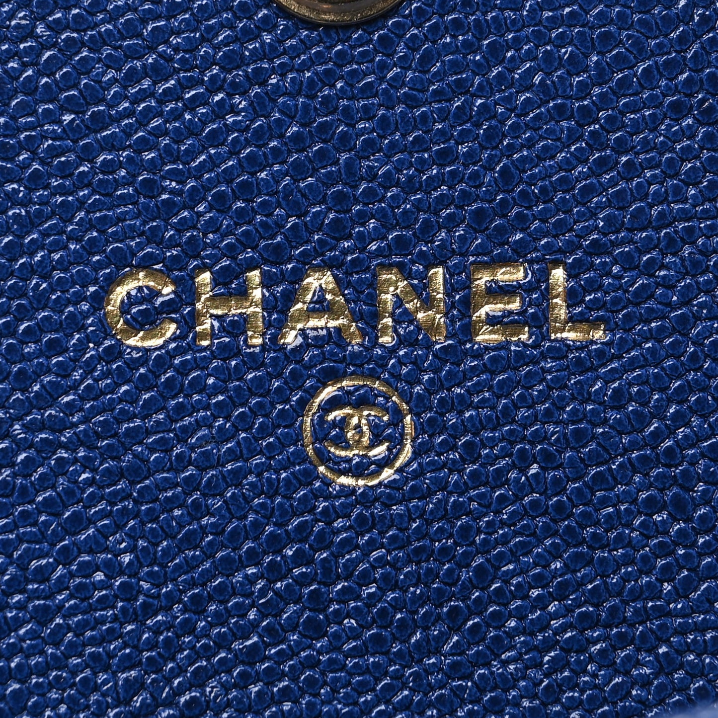 Caviar Quilted Boy Card Holder Wallet Blue