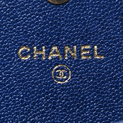 Chanel Caviar Quilted Boy Card Holder Wallet Blue 6 of 12