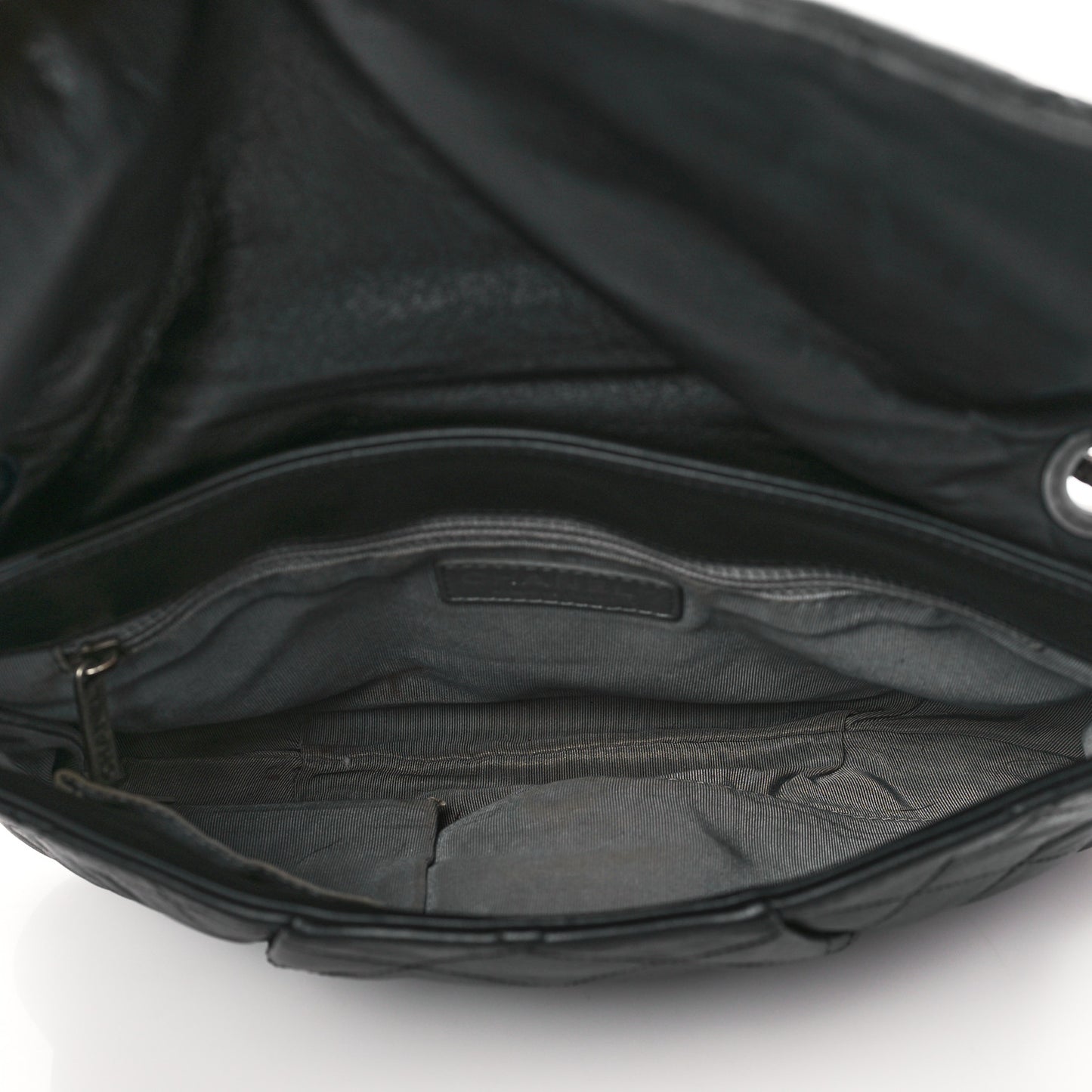 Calfskin Coco Pleats Messenger Flap Black