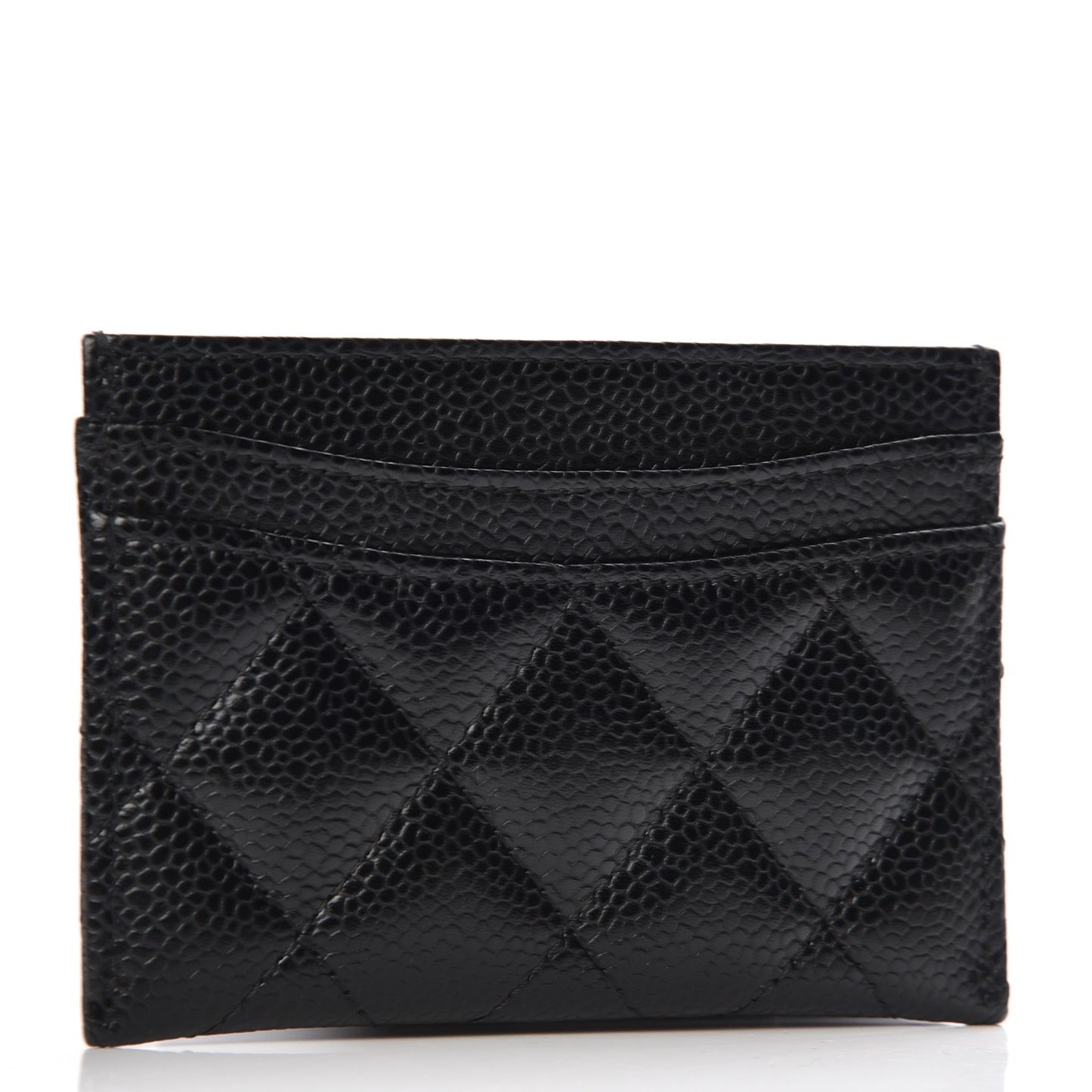 Caviar Quilted Card Holder Black